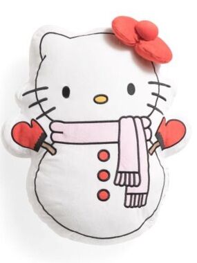 🆕- HELLO KITTY CHARACTER SHAPED 18” DECORATIVE PILLOW BY SANRIO